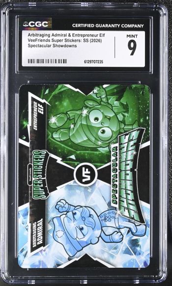Image of Arbitraging Admiral & Entrepreneur Elf | VeeFriends Super Stickers: SS | Spectacular Showdowns | CGC 9