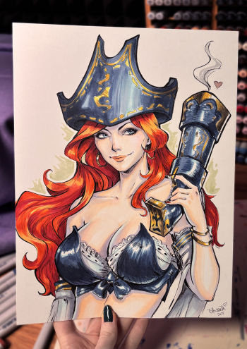 Image of Miss Fortune, 9x12 inch original art