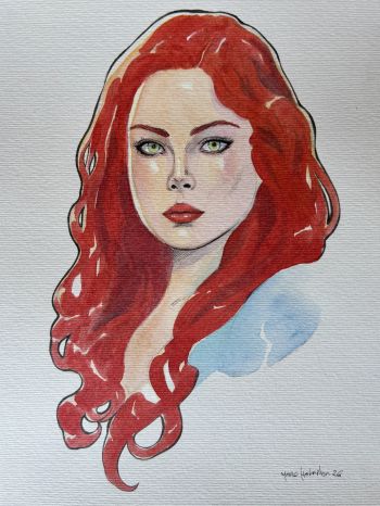 Image of Portrait of Red Sonja 9x12