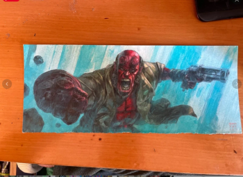 Image of Hellboy Original Acrylic Illustration 🔥