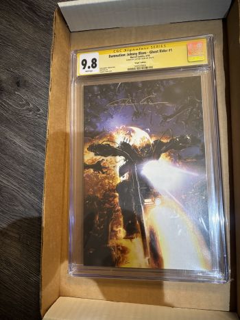 Image of Damnation: Johnny Blaze - Ghost Rider #1. CGC GRADED 9.8 SIGNED BY THE MAN HIMSELF. MR CLAYTON CRAIN! Flawless gold signature.
