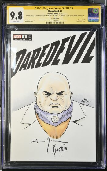 Image of Daredevil #1 | Sketch Edition | CGC 9.8 | Signature Series CGC Kingpin Sketch by Greg Kirkpatrick Signed by Vincent D'onofrio