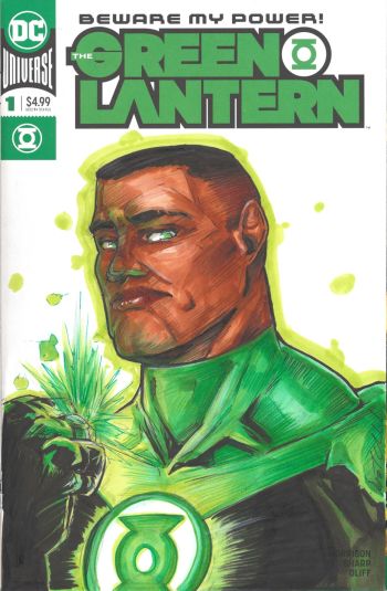 Image of John Stewart Green Lantern sketch cover by Greg Charland