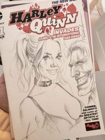 Image of Harley Quinn Invades SDCC Sketch Cover by Lucio Parrillo and Carla Cohen