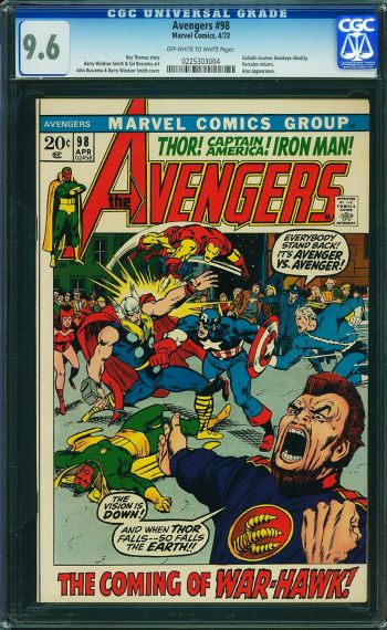 Image of Avengers #98 CGC 9.6