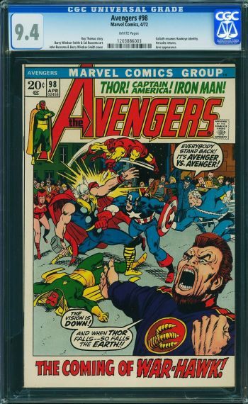 Image of Avengers #98 CGC 9.4
