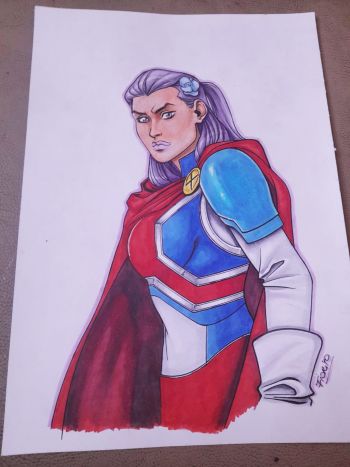 Image of Betsy Braddock Captain Britain Colored Art by Marcio Fiorito