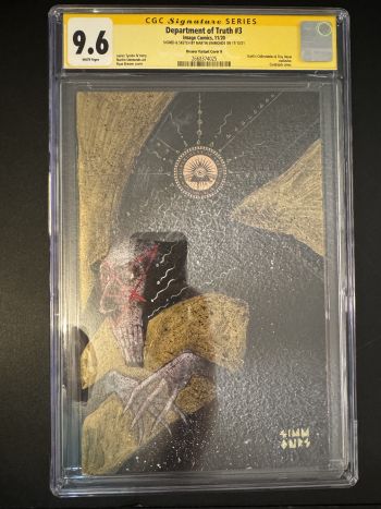 Image of Martin Simmonds Painted Cover CGC 9.6 Department of Truth #3  