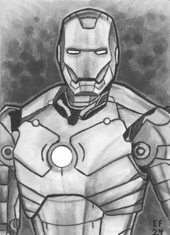 Image of War Machine sketch card by Erik Fidel