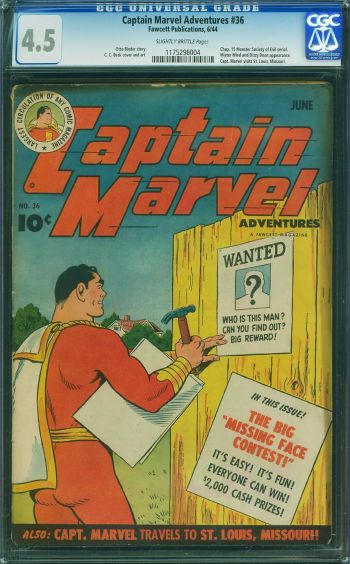 Image of Captain Marvel Adventures #36 CGC 4.5