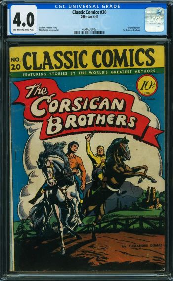 Image of Classic Comics #20 The Corsican Brothers CGC 4.0