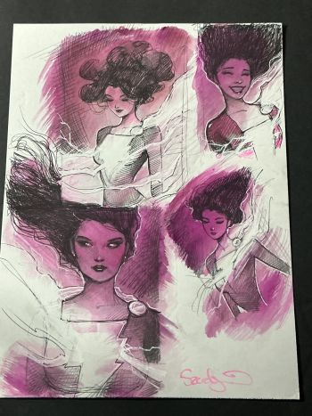Image of Marie Marvel Original Preliminary by Nathan Zerdy
