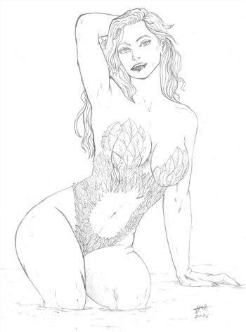 Image of Poison Ivy Original Pencil Art by Jafeth Ribeiro