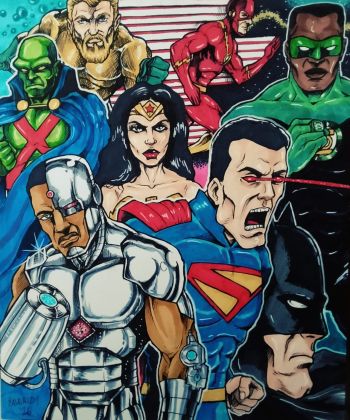 Image of Justice League 14x17 Illustration