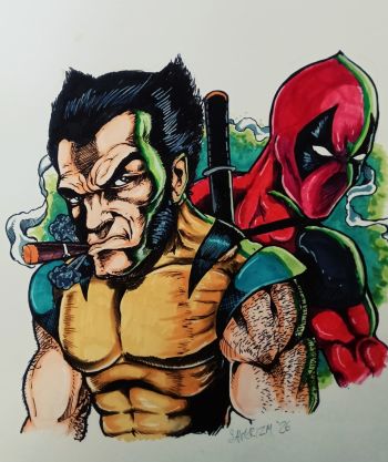 Image of Deadpool and Wolverine Signed by Saverizm