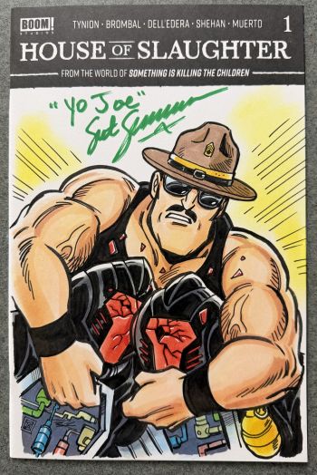 Image of House Of Sgt Slaughter sketch cover Tim Shinn signed by Sarge