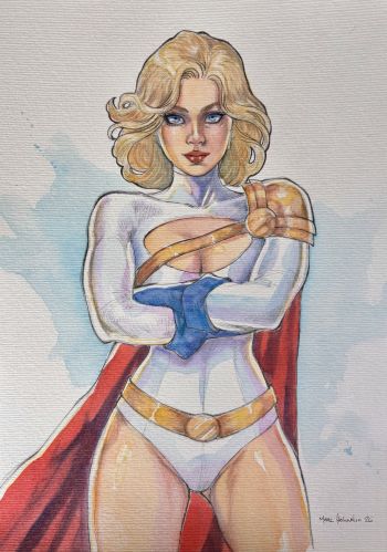 Image of Power Girl Illustration 9x12