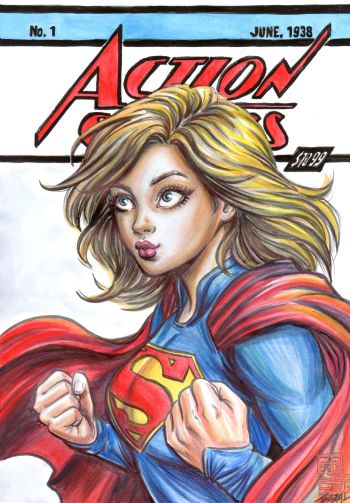 Image of Supergirl - VINTAGE BEAUTY / Bazal. 8,3x11,7 in