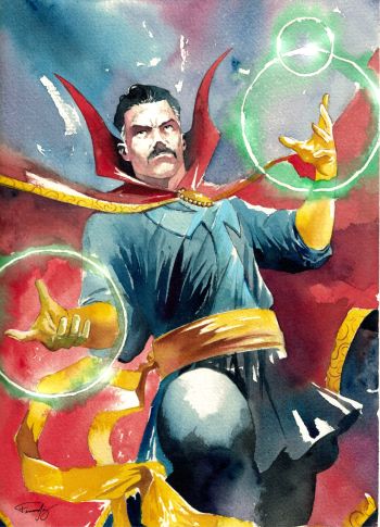 Image of Doctor Strange Watercolor Illustration