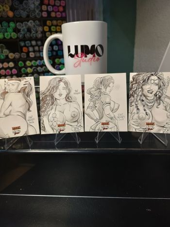 Image of Set -4Sketchcards Warriors 1° by Raí Gomes