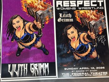 Image of Indie wrestler Lilith Grim 11x17 on cardstock Respect Womens Wrestling Poster signed