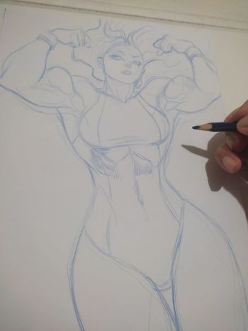 Image of Blue colored pencil Layout 