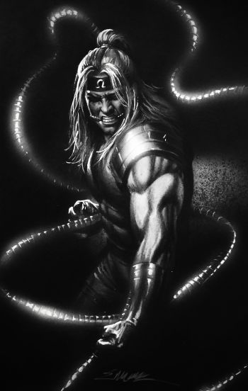 Image of Ultimate Wolverine sketch cover turned virgin cover  - Omega red  charcoal by Manu Silva 