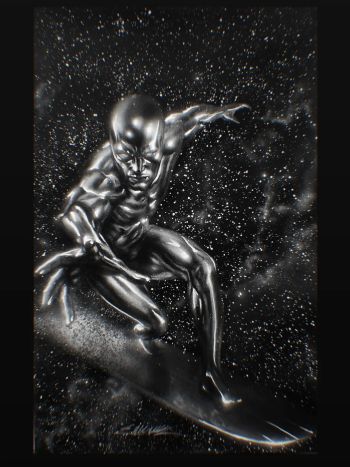 Image of Fantastic four sketch cover turned in a virgin cover - silver Surfer charcoal by Manu Silva 