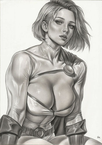 Image of Power Girl Portrait Illustration