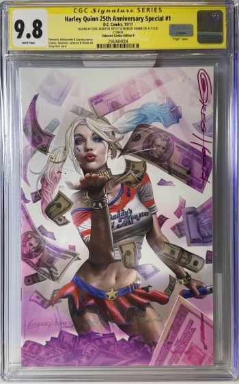 Image of Margot Robbie signed Harley Quinn 25th Anniversary Special #1 Cover B