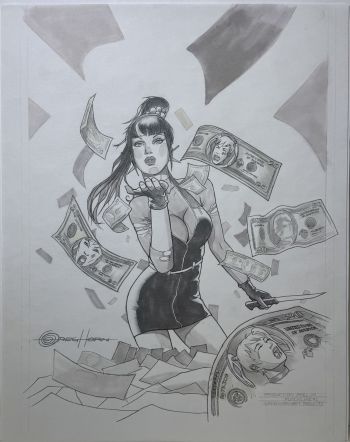 Image of Production Prelim Art for Punchline #1 Cover C by Greg Horn