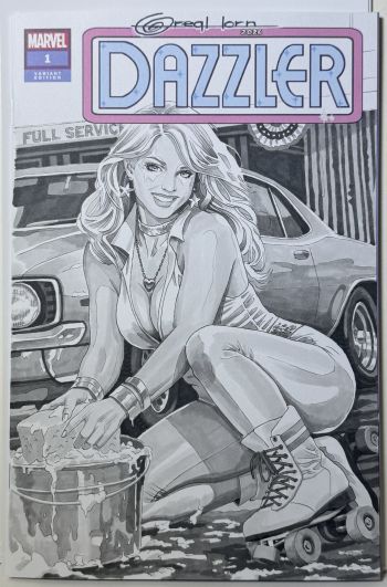 Image of Dazzler Commission Sketch by Greg Horn