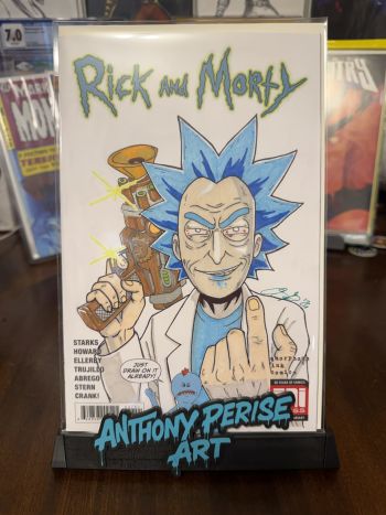 Image of Rick and Morty #37 Amorphous Blank Variant Rick Sanchez Wolverine #1 Homage