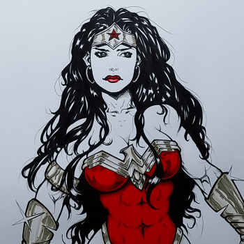 Image of Wonder Woman original artwork A3 size.