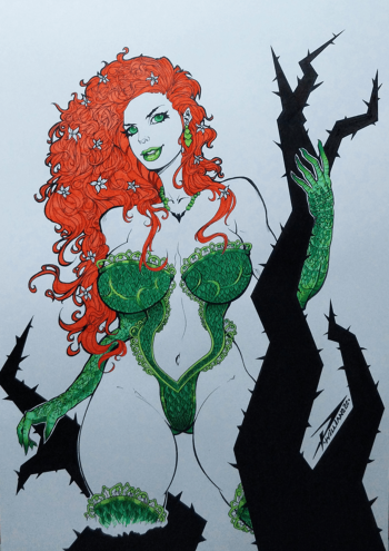 Image of Poison Ivy original artwork A3 size.