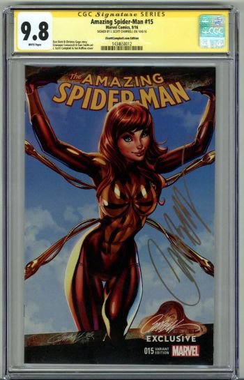 Image of AMAZING SPIDER-MAN #15 CGC 9.8 SS SIGNED J. SCOTT CAMPBELL VARIANT EDITION RARE