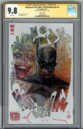 Image of BATMAN & THE JOKER: THE DEADLY DUO #4 CGC 9.8 SS SIGNED DAVID MACK LOW POP 8