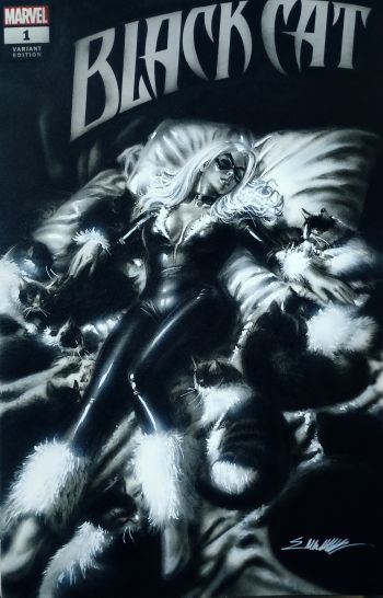 Image of Black cat - charcoal pencils And indian inks on AirBrush by Manu Silva 