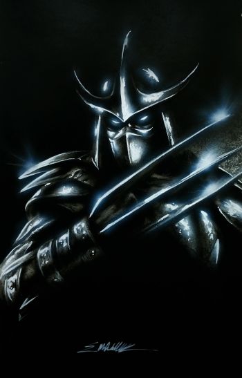 Image of Shredder sketch cover turned in virgin cover - charcoal pencils And AirBrush by Manu Silva 
