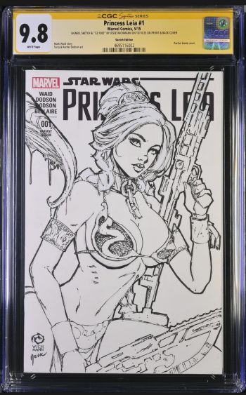 Image of Princess Leia #1 CGC 9.8 Original Art Sketch cover by Jesse Wichmann