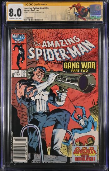Image of Amazing Spider-Man #285 CGC 8.0 Signed by Tom Defalco
