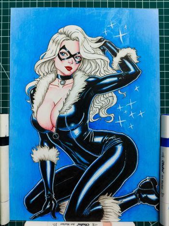Image of Black Cat 8.3 x 11.7 Art