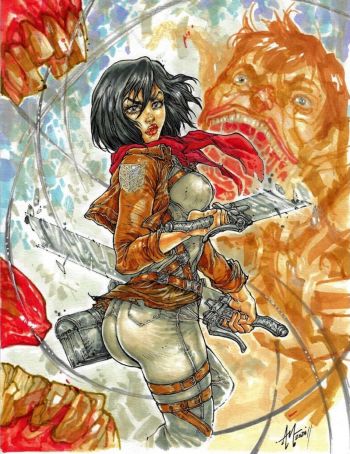 Image of Mikasa Ackerman 9"x12" by Altair Messias