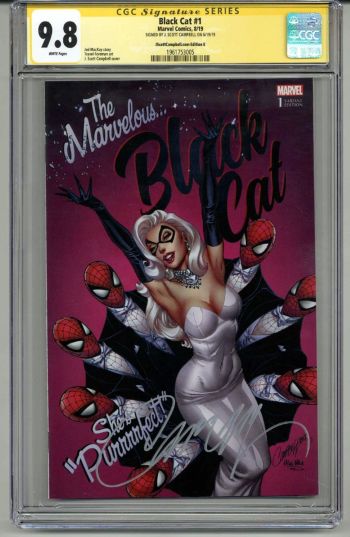 Image of BLACK CAT #1 CGC 9.8 SS SIGNED J. SCOTT CAMPBELL VARIANT EDITION E LE 1500 RARE