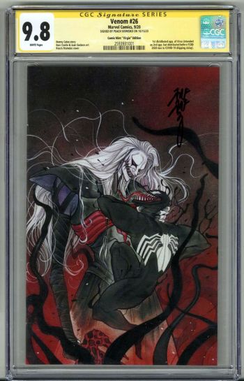 Image of VENOM #26 CGC 9.8 SS SIGNED PEACH MOMOKO VIRGIN VARIANT COVER VIRUS LOW POP RARE