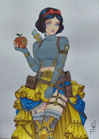Image of Steampunk Snow White, 8.3” X 11.8”