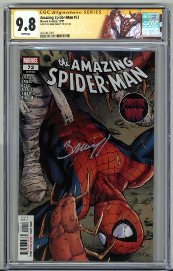 Image of THE AMAZING SPIDER MAN #72 CGC 9.8 SS SIGNED MARK BAGLEY FIRST SINISTER WAR RARE