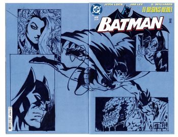 Image of BATMAN WRAPAROUND SKETCH COVER ORIGINAL INKED ART SIGNED NEIL VOKES