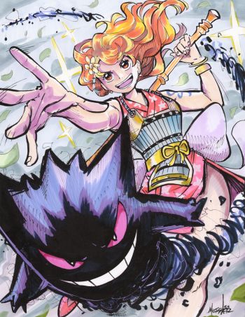 Image of Gengar Nami Original Drawing by Chris Metzner