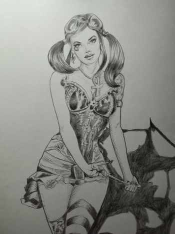 Image of Death (Steampunk) Pencil Illustration
